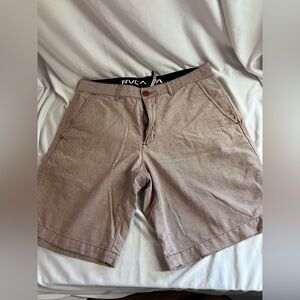 RVCA Men's Brown Flat Front Shorts